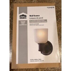 Oil Rubbed Bronze Wall Sconce Frosted Glass Shade Finish Traditional #1314216